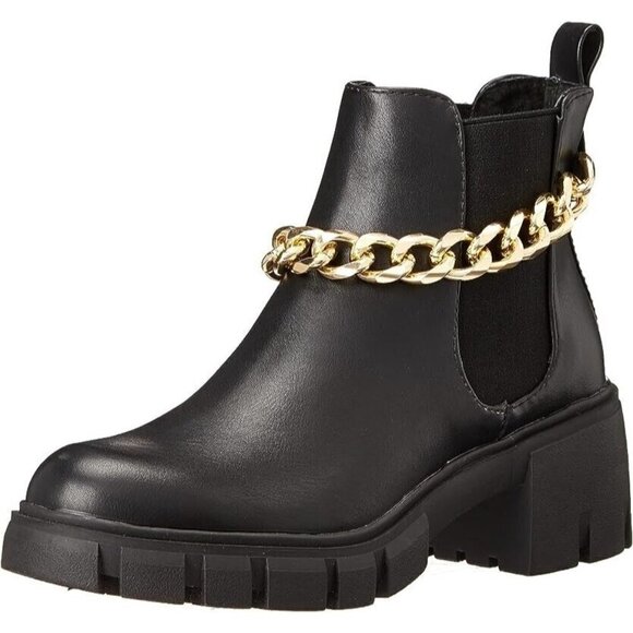 Madden Girl Shoes - MADDEN girl Women's "Honey" Chain Chelsea black ankle boot sz 5